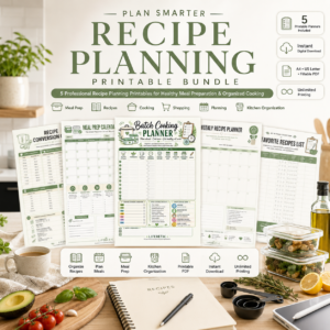 Lifebetic Home recipe planning printable bundle en