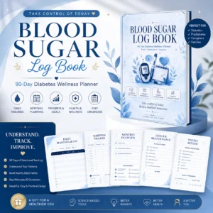 Lifebetic Home Blood Sugar Log Book – 90-Day Diabetes Wellness Planner | Printable PDF Tracker